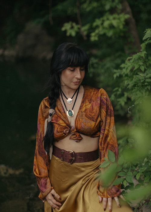 Dark green turquoise pendant