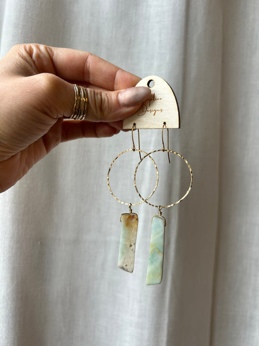 Amazonite hoop earrings