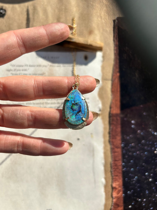 Opal Swirl Star necklace