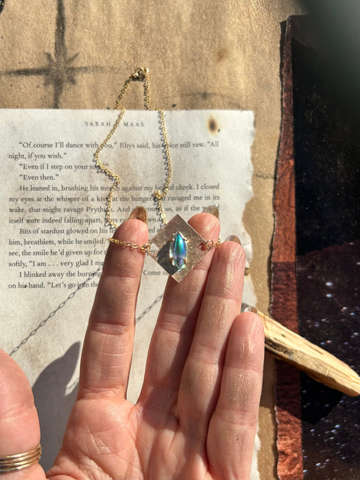 Iridescent Glass Star necklace