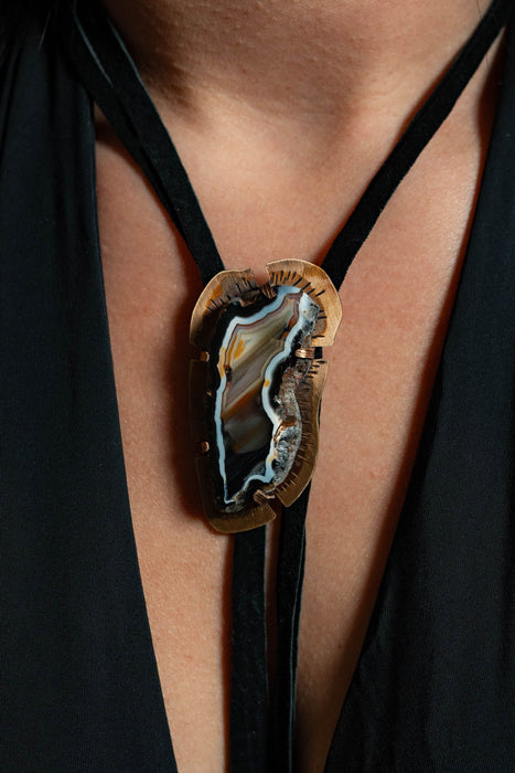 Kentucky Agate bolo tie - noeline Hofmann