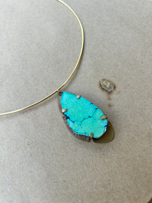 Teal blue turquoise choker