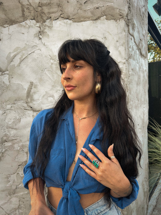 Turquoise + Pearl drop necklace