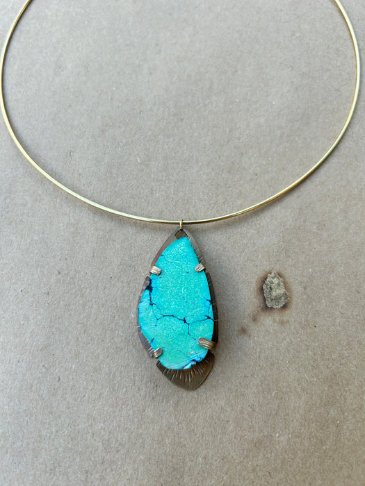 Teal blue turquoise choker