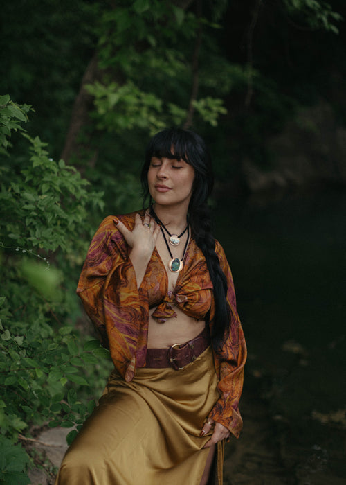 Dark green turquoise pendant