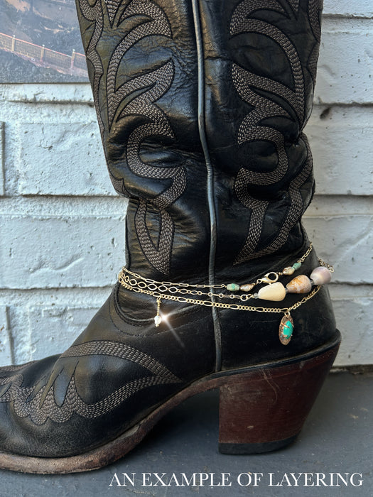 Turquoise and Pearl boot chain