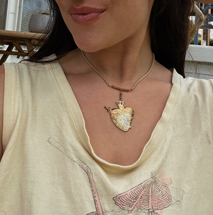 Round Top Sacred Heart necklace