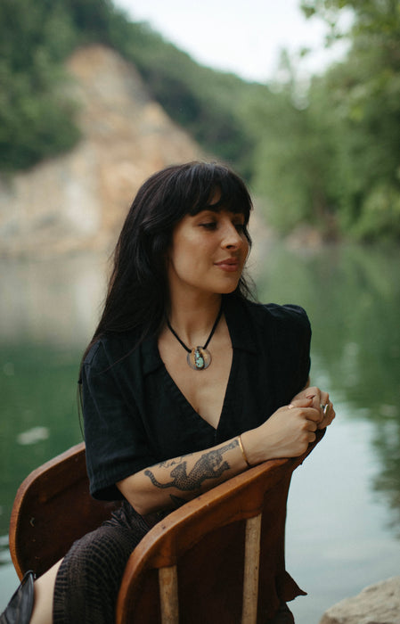 Light Blue Turquoise Pendant - Mother Piece