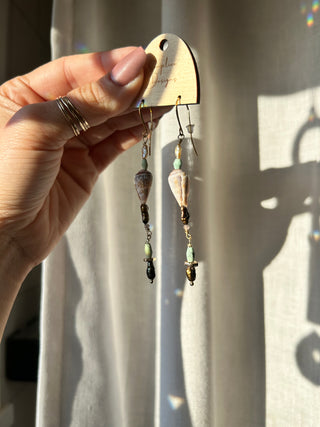 Shell and turquoise earrings