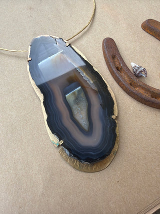 Large Agate Choker Pendant - Stevie Nicks