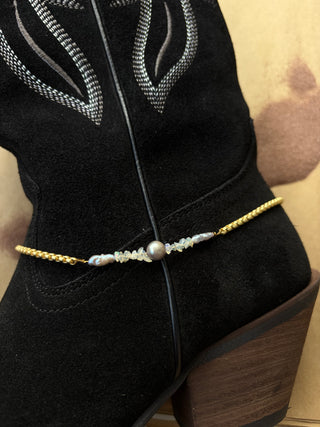 Tahitian Pearl and moonstone boot chain