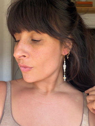 Shell and Sea glass earrings