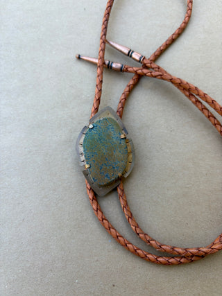Deep Green Turquoise bolo tie