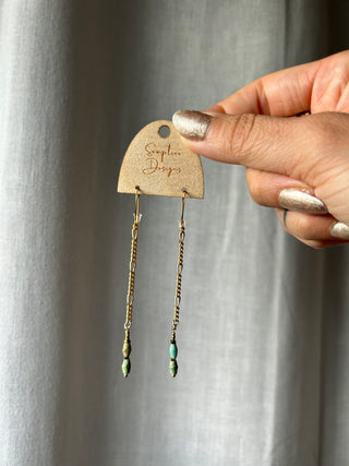 Double turquoise drop earrings