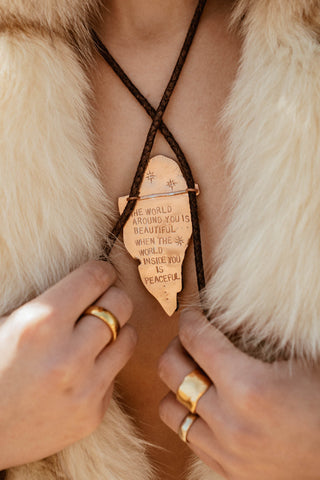 Large raw Turquoise bolo tie