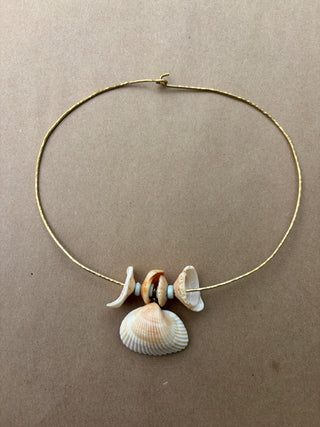 Simple Shell + Turquoise Choker Necklace
