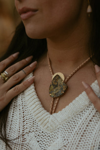 Brown Turquoise bolo tie