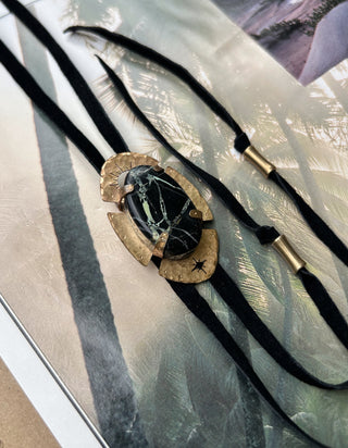 Turquoise and black suede - Peace of Mind