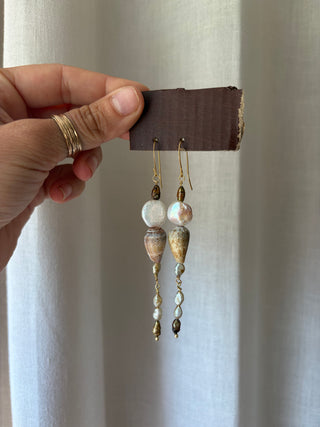 Shell and Pearl earrings
