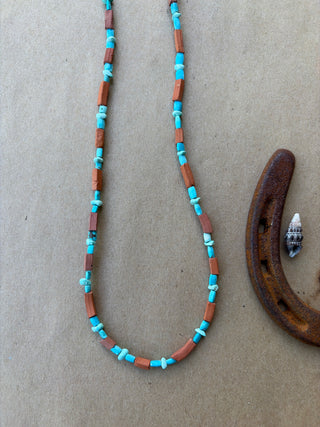 Turquoise and Terracotta Hat Band