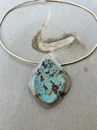 Life is but a dream statement turquoise choker