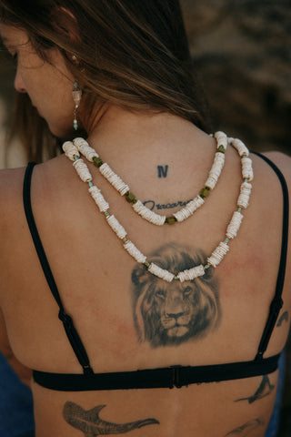 Shell Necklace with Turquoise