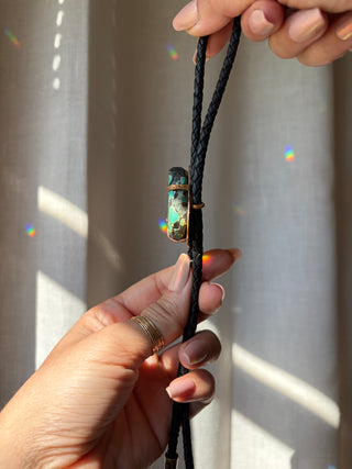 Large Blue Green Turquoise bolo tie