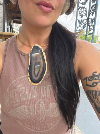 Large Agate Choker Pendant - Stevie Nicks