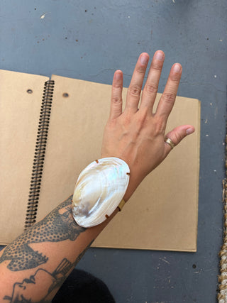 Statement Mother of Pearl Shell Cuff Bracelet