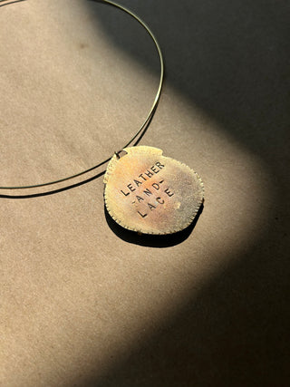 Turquoise choker - leather and lace