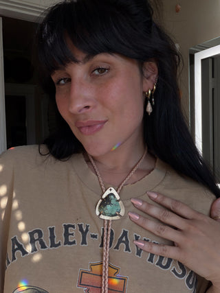 Green and Brown Turquoise bolo tie