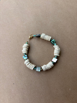 Shell Turquoise and Abalone bracelet