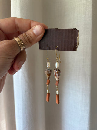 Shell and Terracotta Earrings