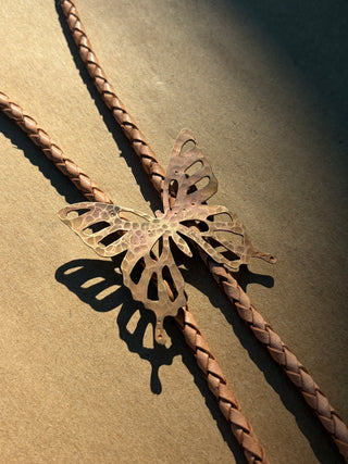 Custom Bronze Butterfly bolo tie