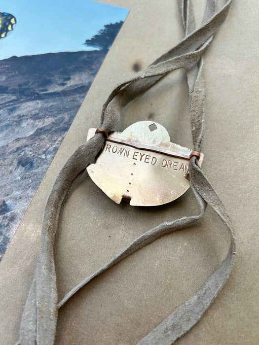 Green turquoise suede bolo tie