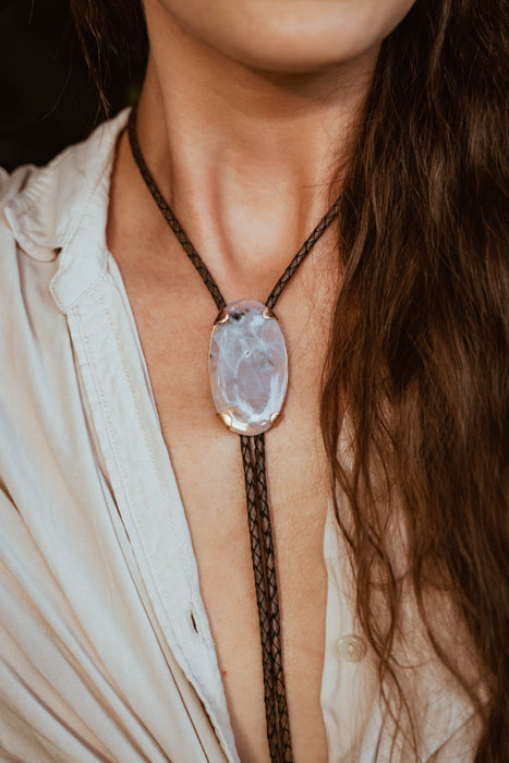 Light Purple Jasper bolo tie "Be Your Own Light"