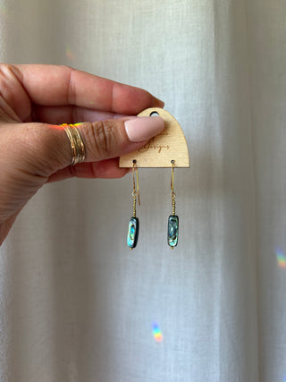 Abalone and Bronze Ethiopian bead drop earrings