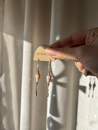 Seashell and terracotta earrings