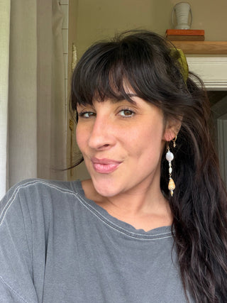 Shell, Pearl, and Sea Glass earrings