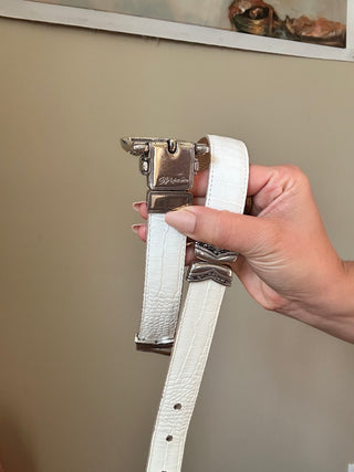 Vintage White or Tan Brighton belt