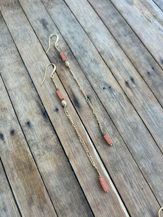 Terracotta + Pearl earrings