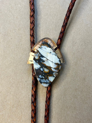 Raw turquoise bolo tie