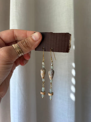 Shell and Sea glass earrings