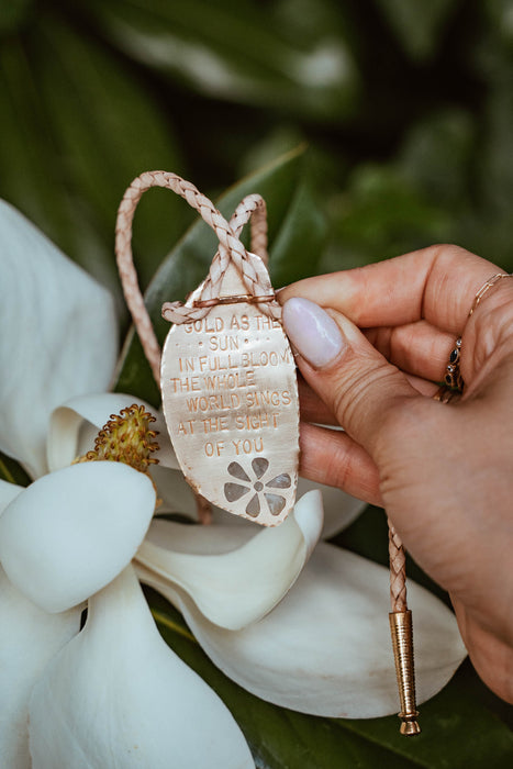 Cream Lace Agate bolo - Poem (Mother Piece)