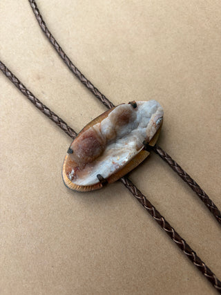 Geode Agate bolo tie