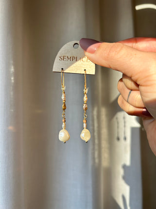 Pearl and Terracotta earrings