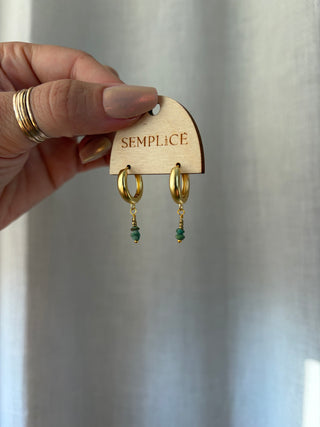 Turquoise Huggie Hoops
