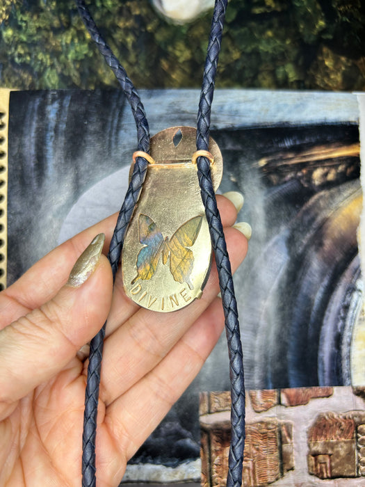 Divine Feminine Labradorite bolo tie