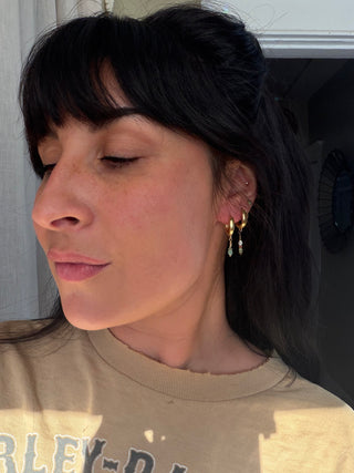 Turquoise Huggie Hoops