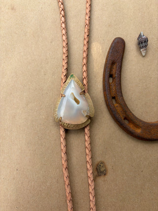 Blue Lace Agate Bolo Tie